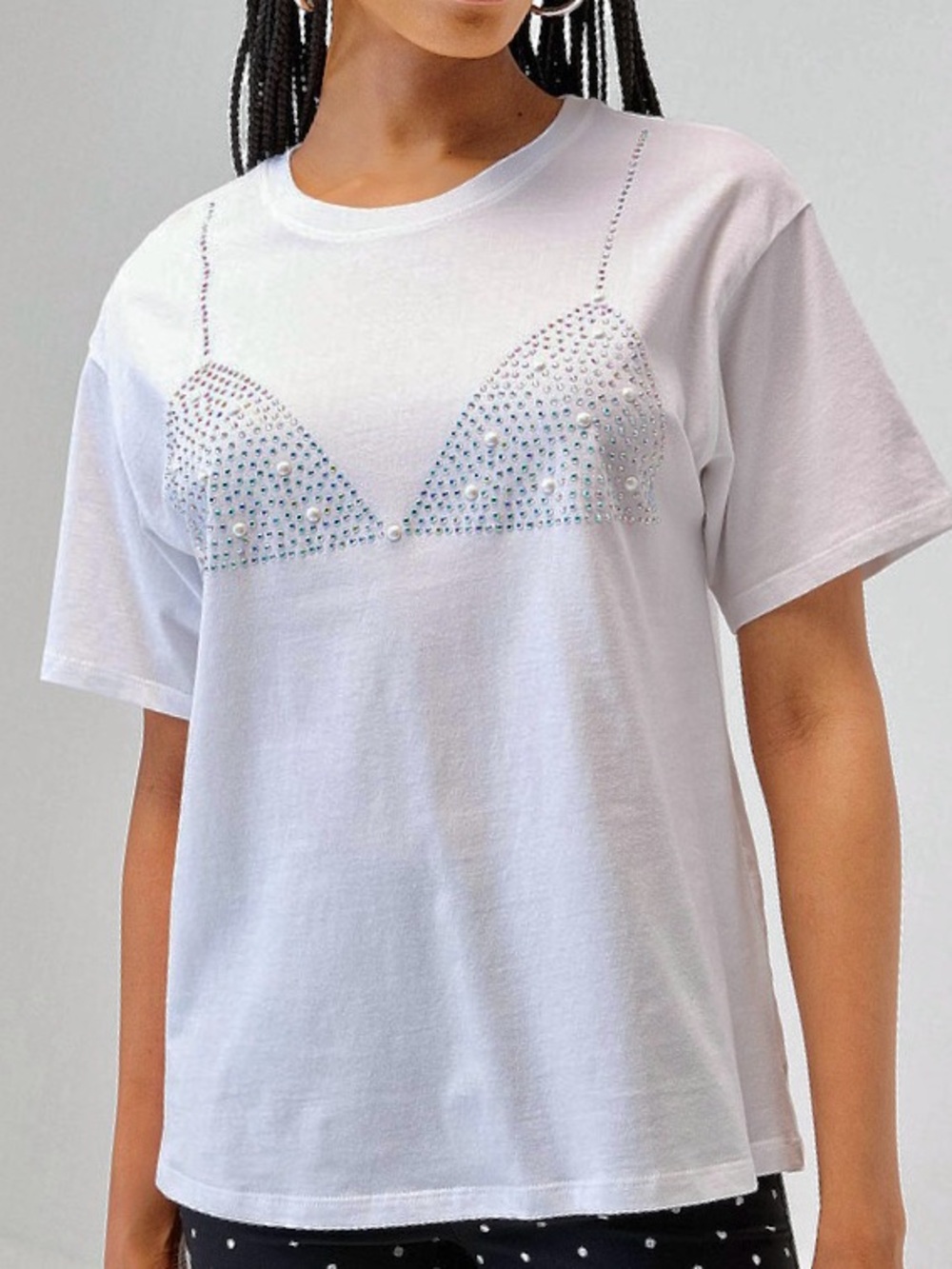 OG Organic Generation Rhinestones Boxy T-shirt in White ✨
